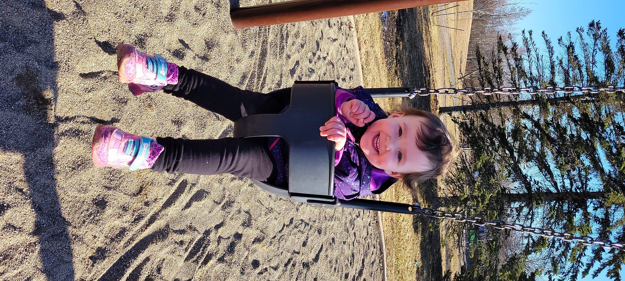 Kali joined the competition — help win amazing prizes! boot, child, fun, grass, happy, joy, leisure, magenta, people_in_nature, person, pink, purple, recreation, sky, smile, sock, street_fashion, tints_and_shades, toddler, tree