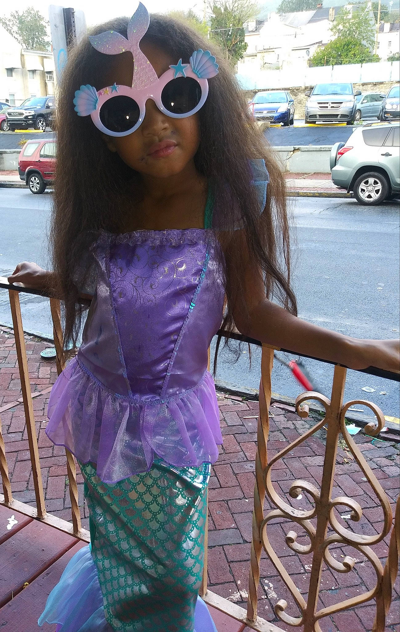 Noemí joined the competition — help win amazing prizes! costume, doll, dress, eyewear, fawn, glasses, long_hair, magenta, person, pink, purple, sunglasses, violet