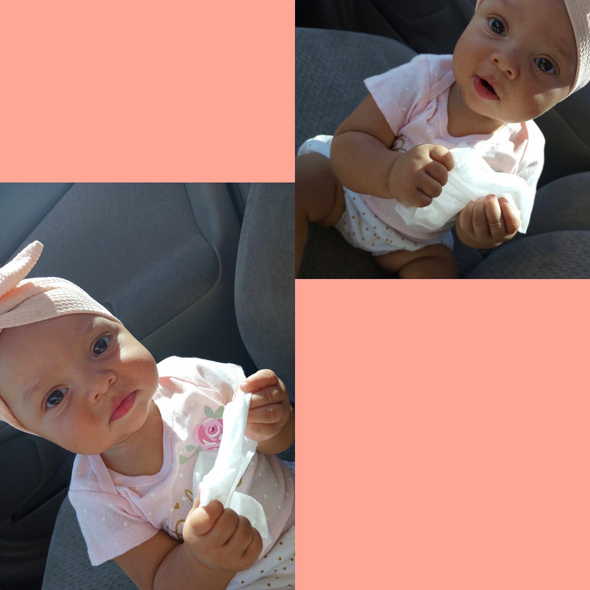 Trinity is registered to the contest to win money with this photo: art, baby, baseballcap, bodypart, bonnet, cap, clothing, collage, couch, face, finger, furniture, hand, hat, head, newborn, person, photography, portrait, sunhat