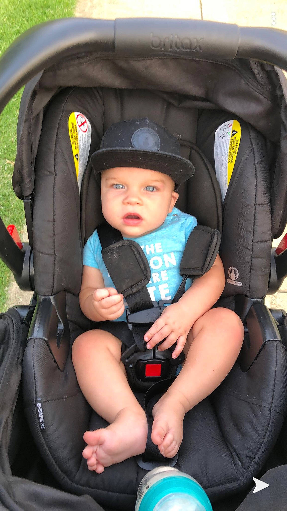 Cannon is registered to the contest to win money with this photo: auto_part, baby, baby_carriage, baby_in_car_seat, baby_products, car_seat, car_seat_cover, child, headwear, person, product, toddler
