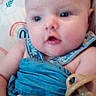 Emilia joined the competition — help win amazing prizes! baby, infant, blue_clothing, pacifier, pillow, patterned_pillow, face, skin, cute, lying_down, indoors, child, person, young, closeup, expression, soft_lighting, comfort, baby_girl, baby_boy