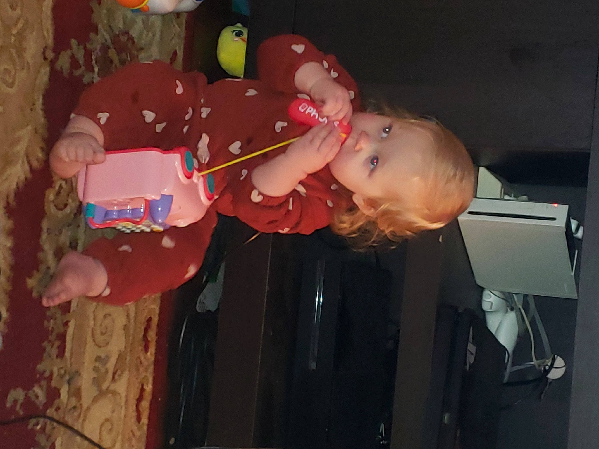 Kynsleigh is registered to the contest to win money with this photo: baby, balloon, event, fun, gesture, happy, party, party_supply, person, room, toddler, toy