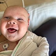 Crue is registered to the contest to win money with this photo: baby, baby_laughing, cheek, child, chin, eye, face, facial_expression, happy, head, laugh, lip, mouth, nose, skin, smile, toddler