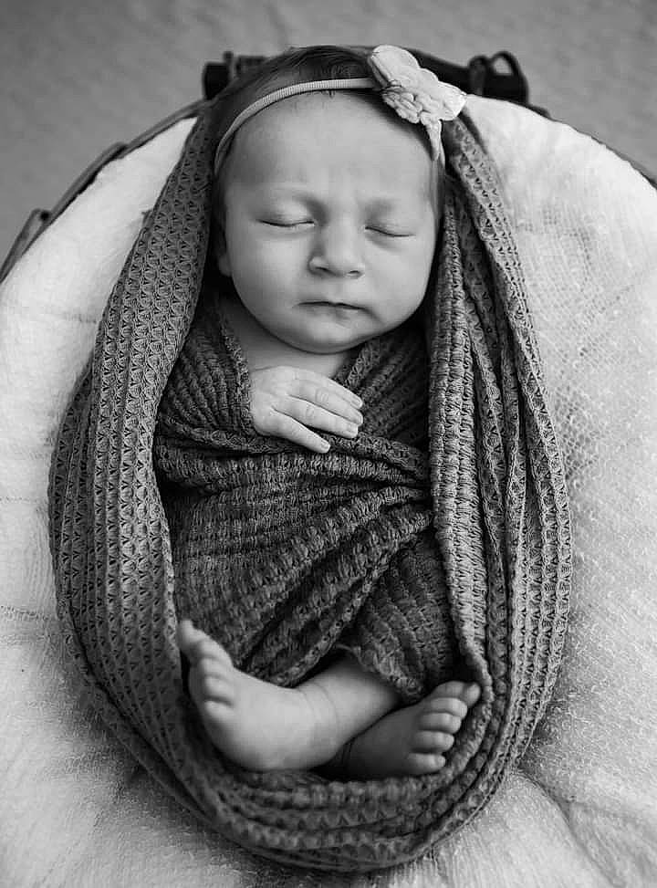 Lilah joined the competition — help win amazing prizes! baby, black, black_and_white, eye, face, flash_photography, grey, happy, head, headgear, headwear, human_body, iris, lip, neck, person, skin, sleeve, smile, textile