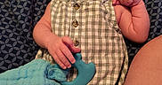 Jackson joined the competition — help win amazing prizes! baby, blanket, blue, checkered_clothing, child, cute, fabric, foot, hand, human, indoors, infant, leg, lying_down, newborn, pattern, resting, skin, soft_toy, teething_toy
