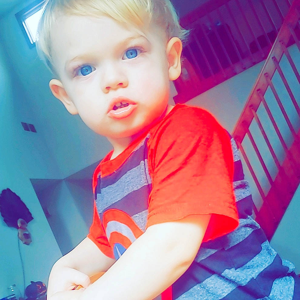 Gabe joined the competition — help win amazing prizes! baby, beauty, blond, blue, cheek, child, chin, cool, eye, face, forehead, fun, hair, head, lip, nose, person, pink, skin, smile