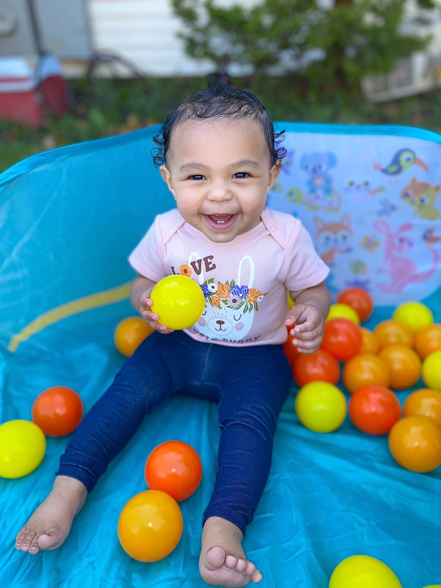 Arabelle joined the competition — help win amazing prizes! baby_playing_with_toys, ball, ball_pit, balloon, black, child, community, fun, happy, joy, leisure, party_supply, people, person, photograph, product, public_space, recreation, smile, snapshot