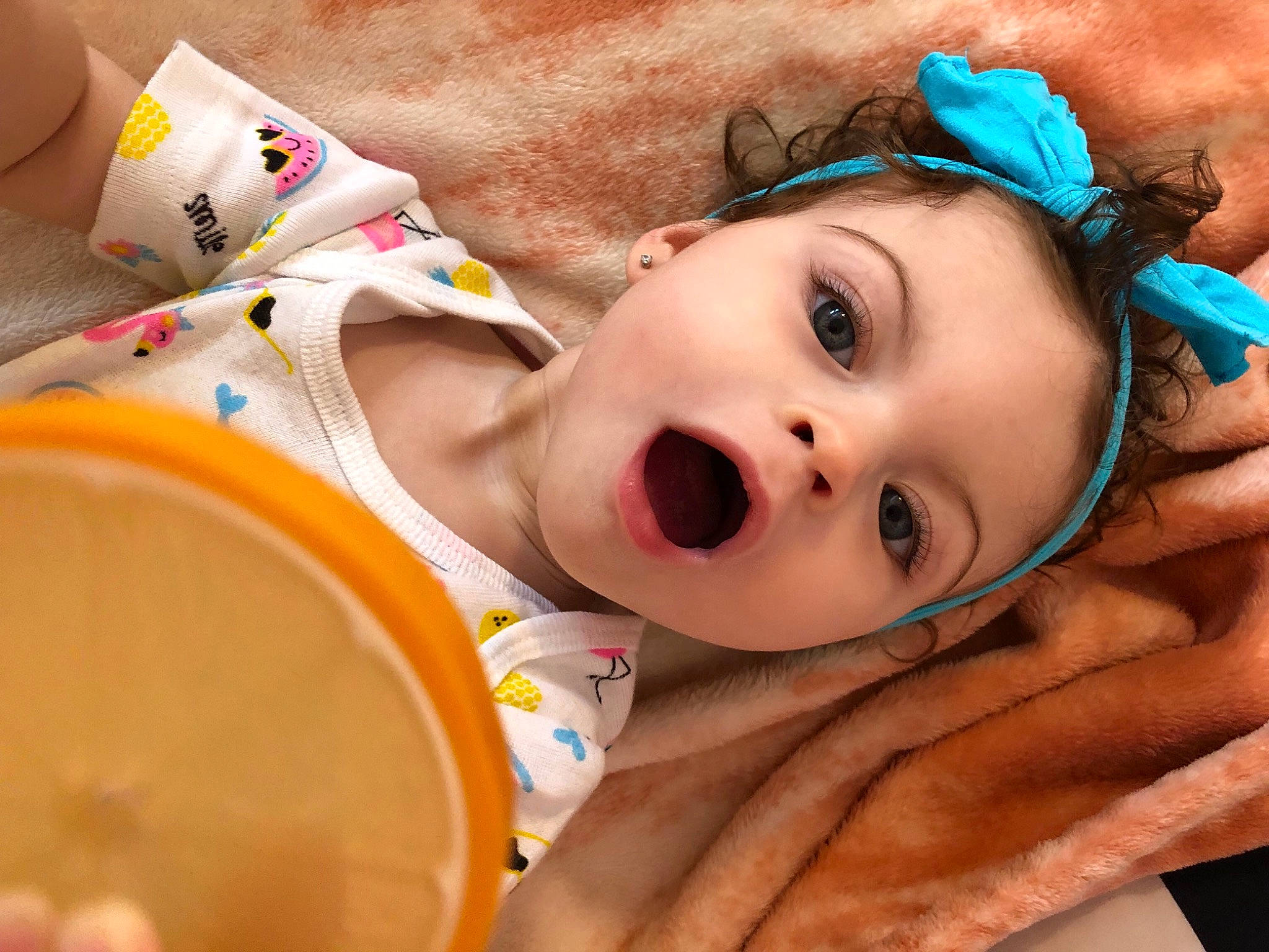 Mckenzie joined the competition — help win amazing prizes! baby, baby_toddler_clothing, cheek, child, chin, close_up, ear, eyebrow, eyelash, facial_expression, finger, fun, happy, lip, mouth, neck, nose, person, skin, smile