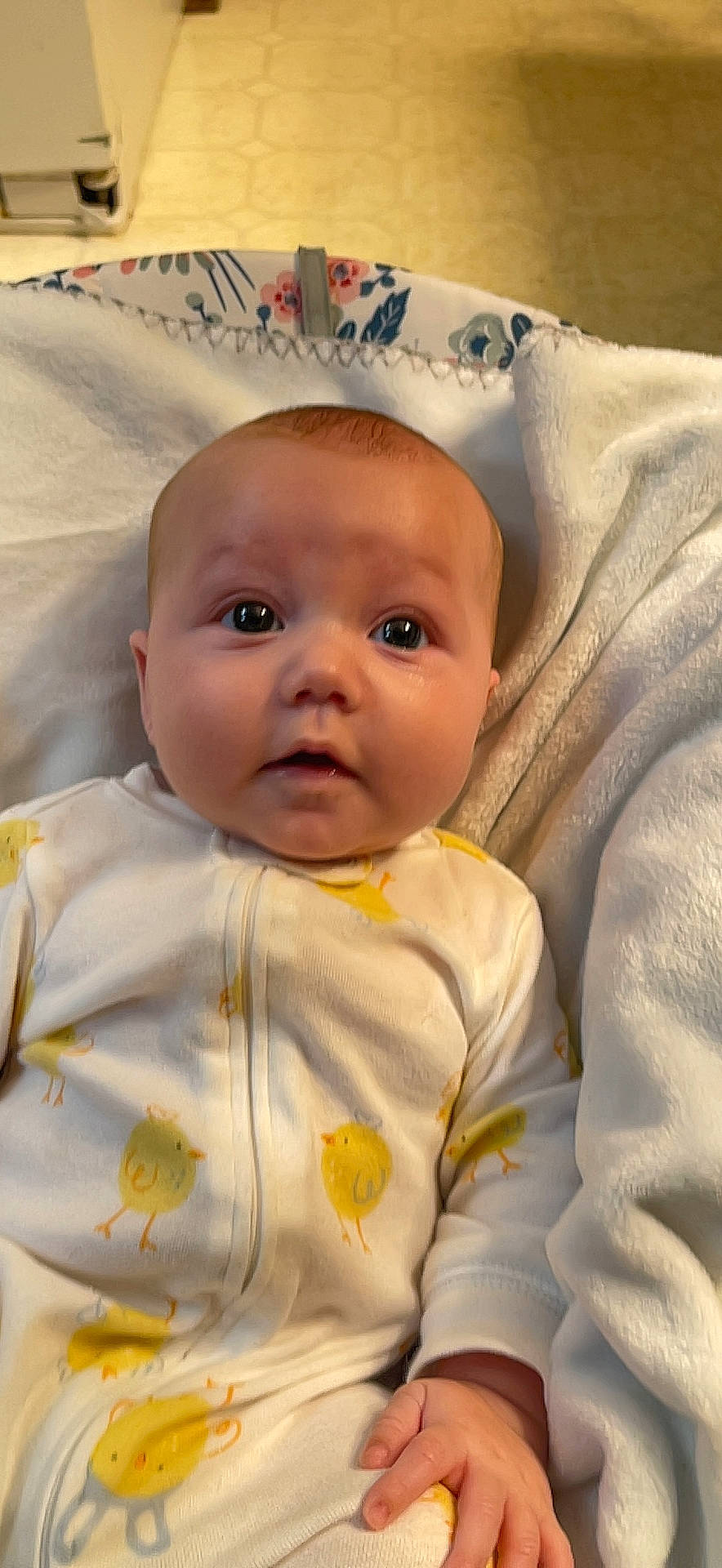 Karsyn is registered to the contest to win money with this photo: baby, baby_products, baby_toddler_clothing, cheek, child, close_up, comfort, eyebrow, face, happy, iris, linens, person, product, room, skin, sleeve, smile, textile, toddler