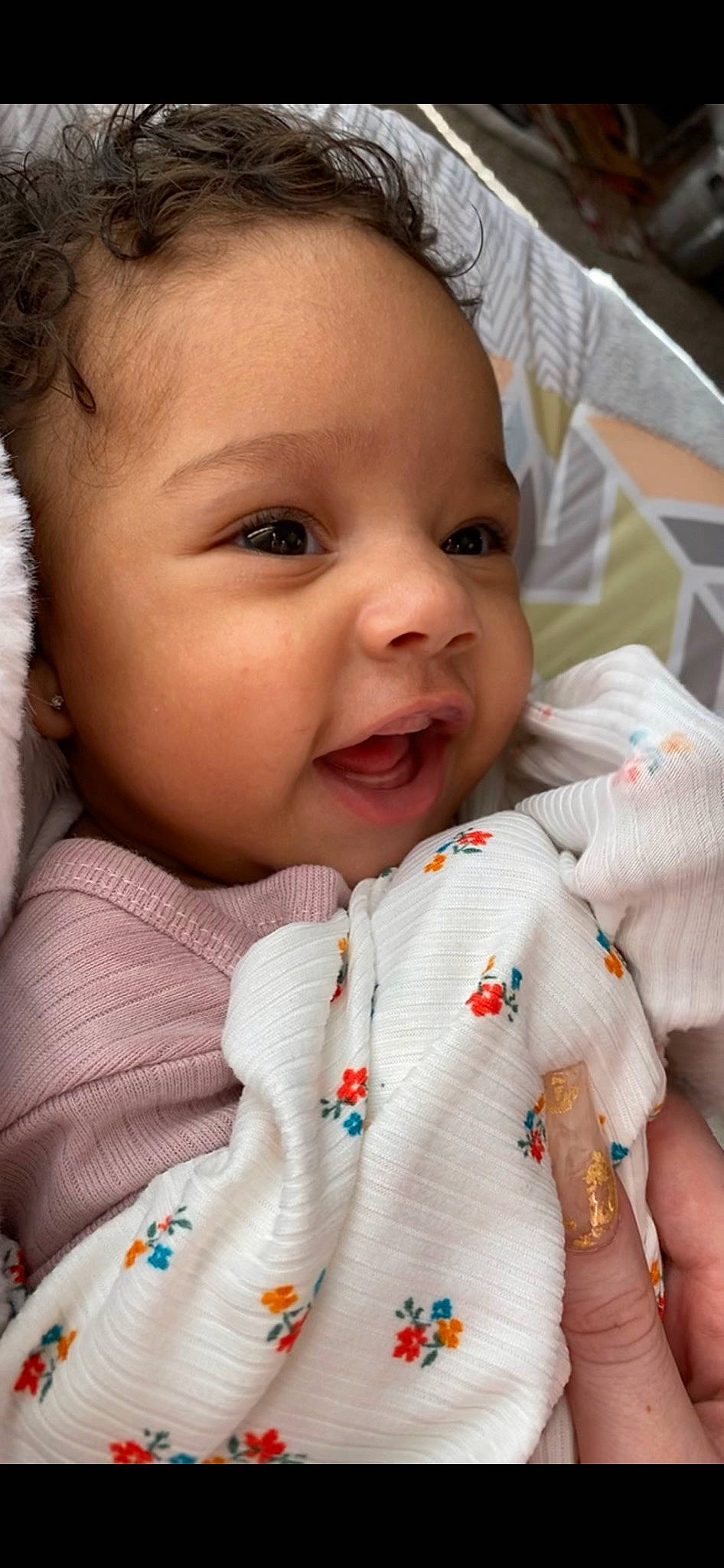 Zariah is registered to the contest to win money with this photo: baby, baby_toddler_clothing, cheek, child, chin, eyelash, finger, happy, iris, linens, lip, mouth, nose, person, product, skin, sleeve, smile, textile, thumb