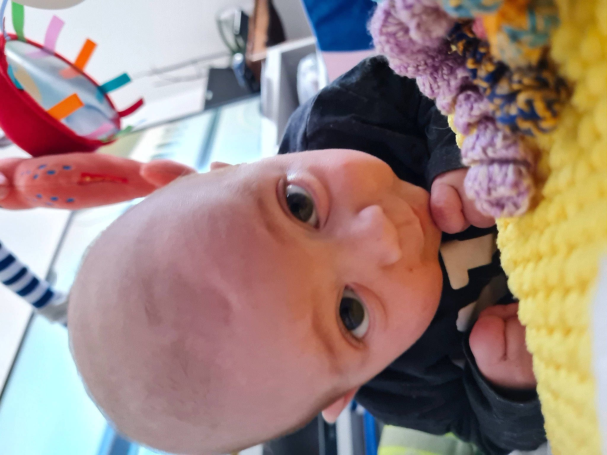 Nohan a rejoint le concours — aidez-le/la à gagner de superbes lots ! baby, cheek, child, eyelash, fashion_accessory, fun, fur, happy, leisure, nose, person, room, thread, toddler, toy, tree, vacation, water, wool