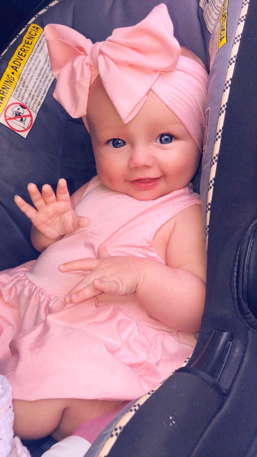 Harper is registered to the contest to win money with this photo: baby, baby_products, cheek, child, eye, joy, peach, person, pink, product, skin, toddler