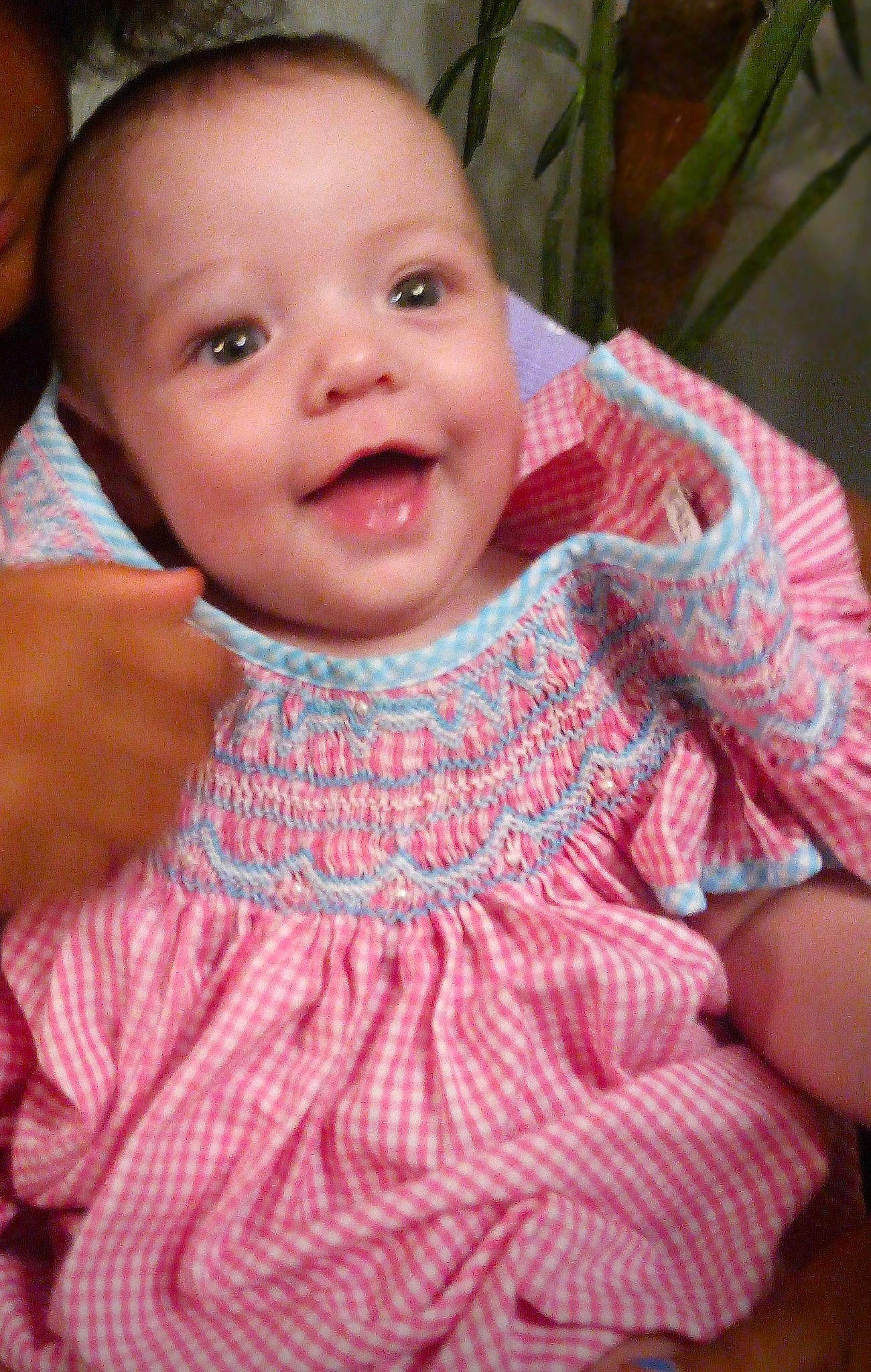 Sky joined the competition — help win amazing prizes! baby, baby_toddler_clothing, cheek, child, event, finger, fun, gesture, grass, happy, iris, lip, magenta, nose, pattern, person, pink, sitting, skin, smile