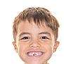 child, boy, smile, teeth, face, portrait, happy, young, hair, eyes, skin, head, casual_clothing, closeup, expression, light_background, cute, person, youth, innocence