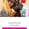 Ace is registered to the contest to win money with this photo: woman, cat, indoor, cap, sunglasses, long_hair, black_cat, poster, hello_kitty, hugging, smiling, voting, contest, text, button, website, furniture, bed, blanket, person