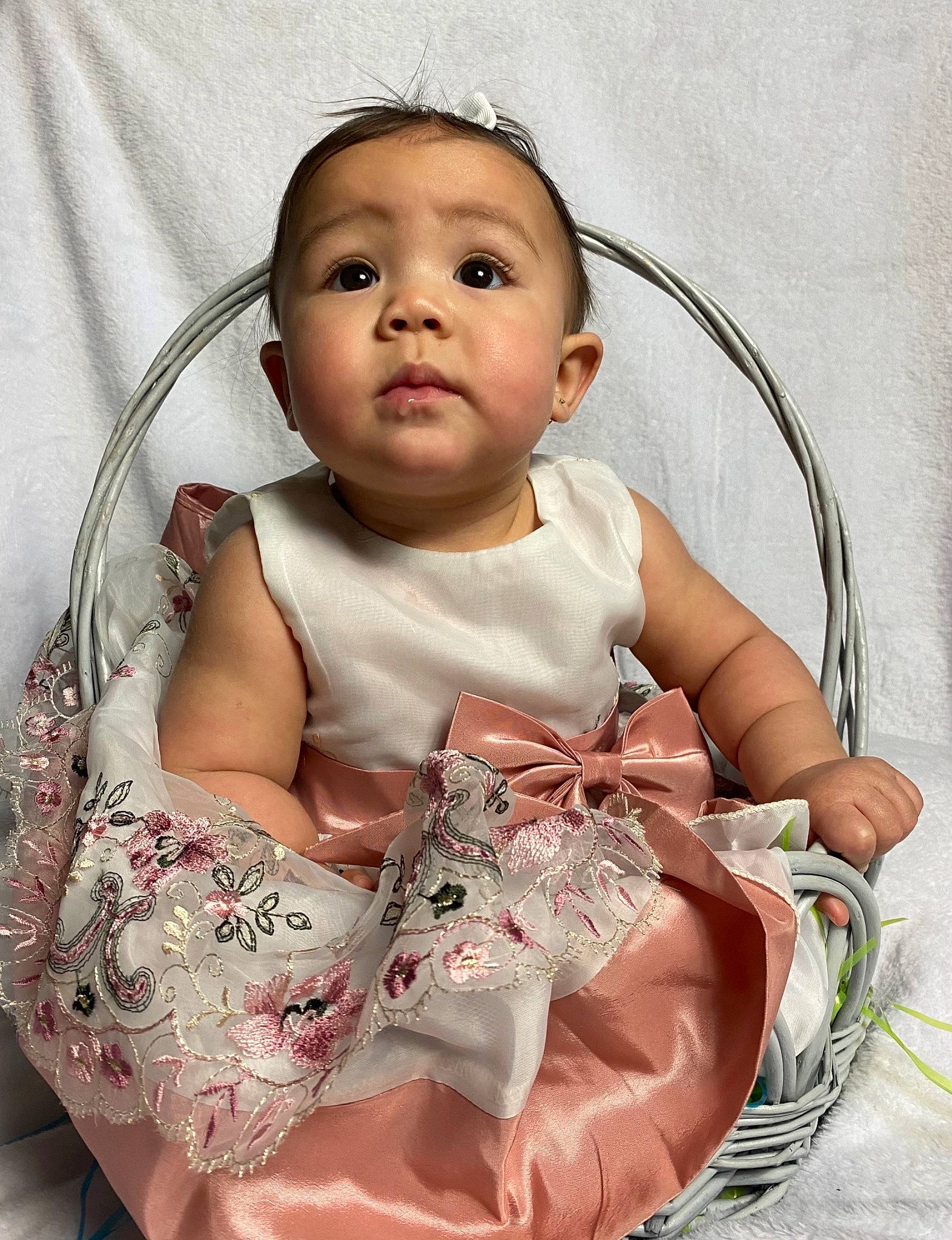 Katiana joined the competition — help win amazing prizes! arm, baby, baby_toddler_clothing, cheek, child, comfort, day_dress, dress, eyelash, facial_expression, fashion_accessory, hairstyle, happy, jewellery, neck, pattern, person, pink, skin, sleeve