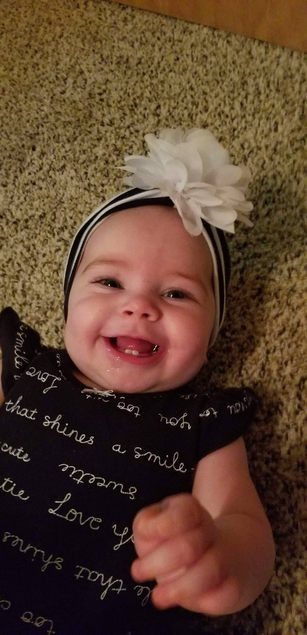 Hazel joined the competition — help win amazing prizes! baby, baby_laughing, baby_toddler_clothing, cheek, child, ear, facial_expression, fashion_accessory, hair_accessory, happy, head, headband, headgear, headpiece, joy, laugh, person, photography, smile, toddler