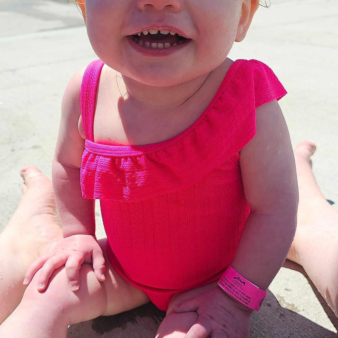 Raylynn joined the competition — help win amazing prizes! baby, bodypart, child, clothing, dress, face, female, finger, girl, hand, happy, head, laughing, mouth, person, photography, portrait, shorts, summer, teeth