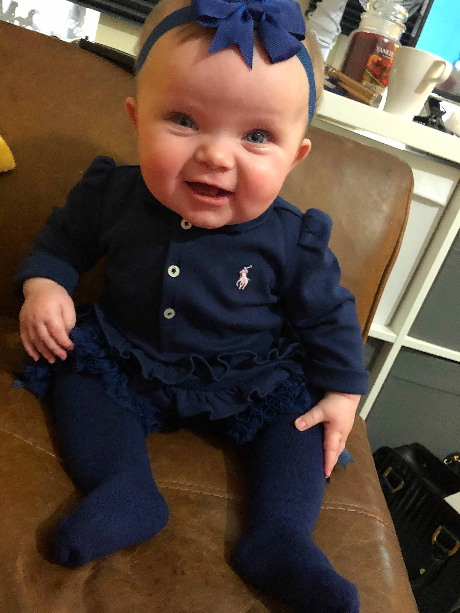 Iyla is registered to the contest to win money with this photo: baby, baby_toddler_clothing, cheek, child, head, person, sleeve, toddler