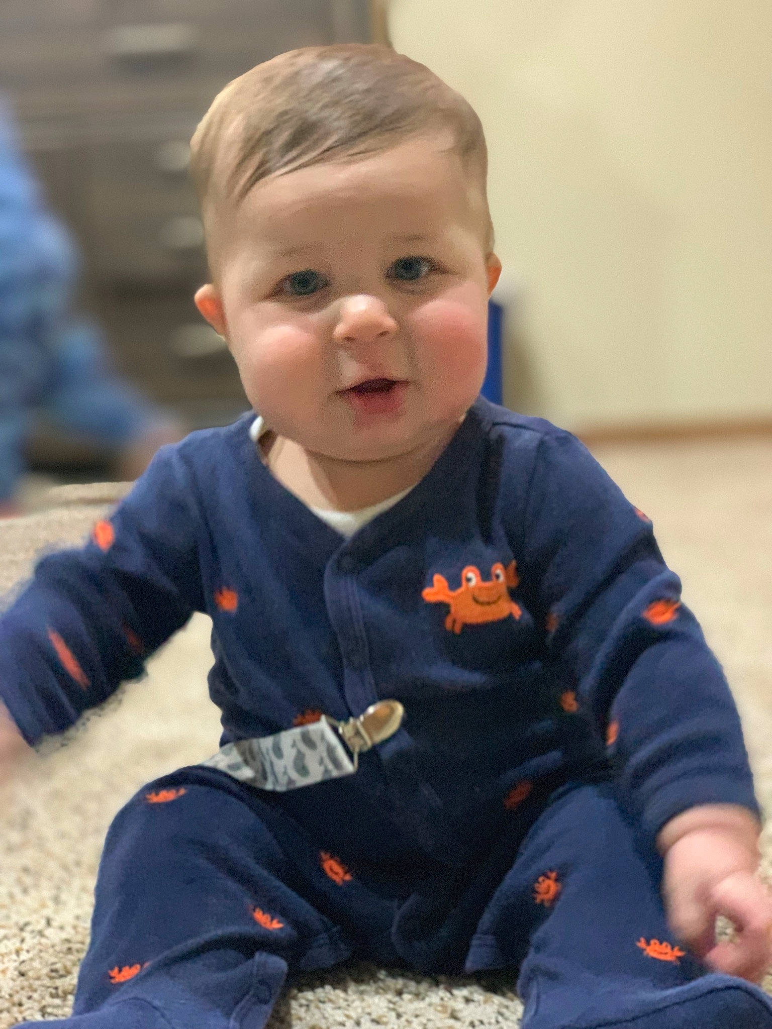 Cesar joined the competition — help win amazing prizes! child, male, person, play, sitting, smile, toddler