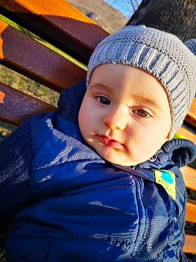 Noah a rejoint le concours — aidez-le/la à gagner de superbes lots ! baby, baby_toddler_clothing, blue, cap, cheek, child, comfort, cool, electric_blue, eye, face, fun, happy, head, headwear, lip, nose, outerwear, person, skin