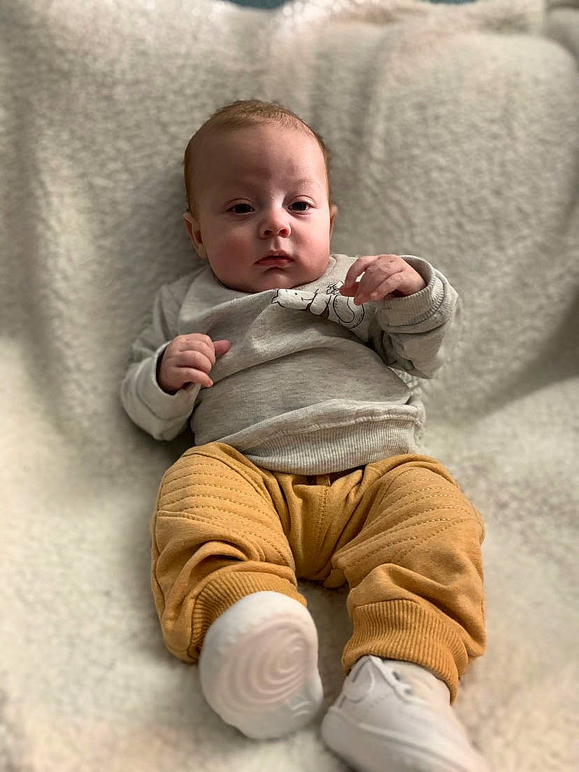 Lovell joined the competition — help win amazing prizes! baby, baby_toddler_clothing, cheek, chin, comfort, eye, face, flash_photography, grey, head, human_body, iris, leg, nose, person, product, skin, sleeve, textile, toddler