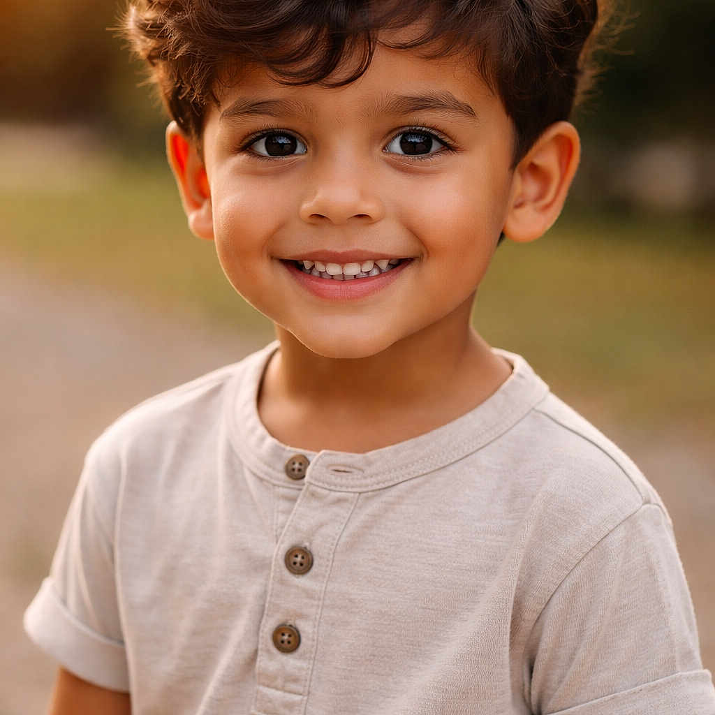 Leam is registered to the contest to win money with this photo: bokeh, boy, buttoned_shirt, casual, child, cute, eyes, face, golden_hour, hair, happy, nature, outdoor, portrait, shirt, short_sleeves, skin, smiling, warm_light, young