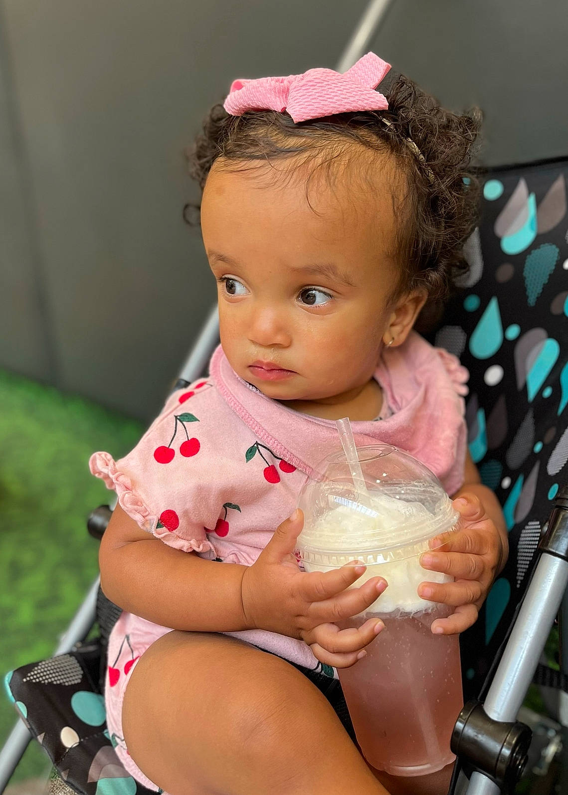 Leighton joined the competition — help win amazing prizes! abdomen, baby, baby_playing_with_toys, baby_products, baby_toddler_clothing, cheek, chest, child, foot, hairstyle, happy, headpiece, human_leg, knee, leg, person, pink, play, skin, thigh