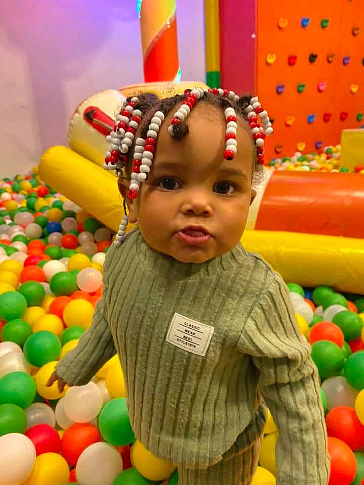 Alaya joined the competition — help win amazing prizes! baby, baby_playing_with_toys, ball, ball_pit, child, event, fun, happy, headwear, leisure, party, party_supply, person, play, playground, recreation, room, snapshot, sports_toy, toddler