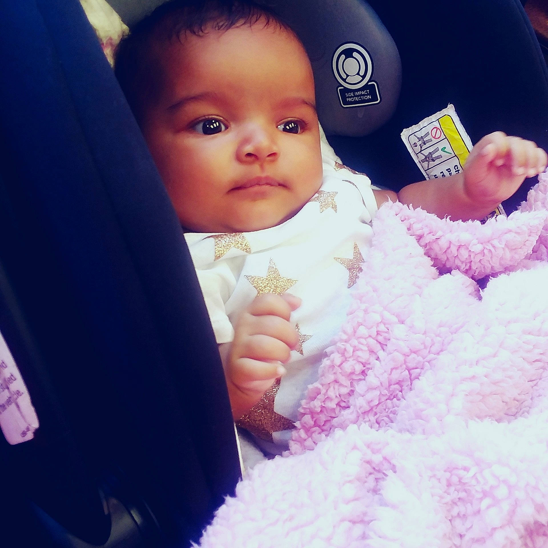 Anaiyah is registered to the contest to win money with this photo: beauty, child, cool, day, eye, fun, girl, happiness, human, infant, iris, person, pink, product, purple, skin, smile, snapshot, toddler