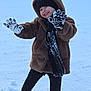 Elena participe au concours pour gagner de l'argent avec cette photo : black_hat, boots, brown_coat, child, cold_weather, fun, gloves, happy, nature, outdoor, person, playful, pose, scarf, smiling, snow, snow_play, snowy_ground, winter, winter_clothing