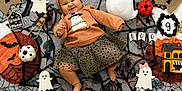 Brynlee joined the competition — help win amazing prizes! baby, child, halloween, decorations, ghost, pumpkin, bats, smiling, headband, skirt, orange, black, cute, festive, holiday, celebration, months, toy, blanket, costume