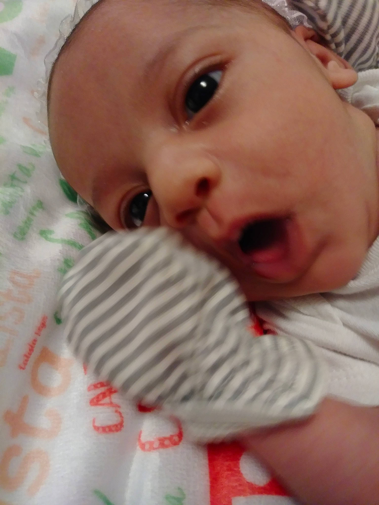 Calista is registered to the contest to win money with this photo: baby, cheek, child, chin, eye, face, head, lip, mouth, nose, person, skin, toddler