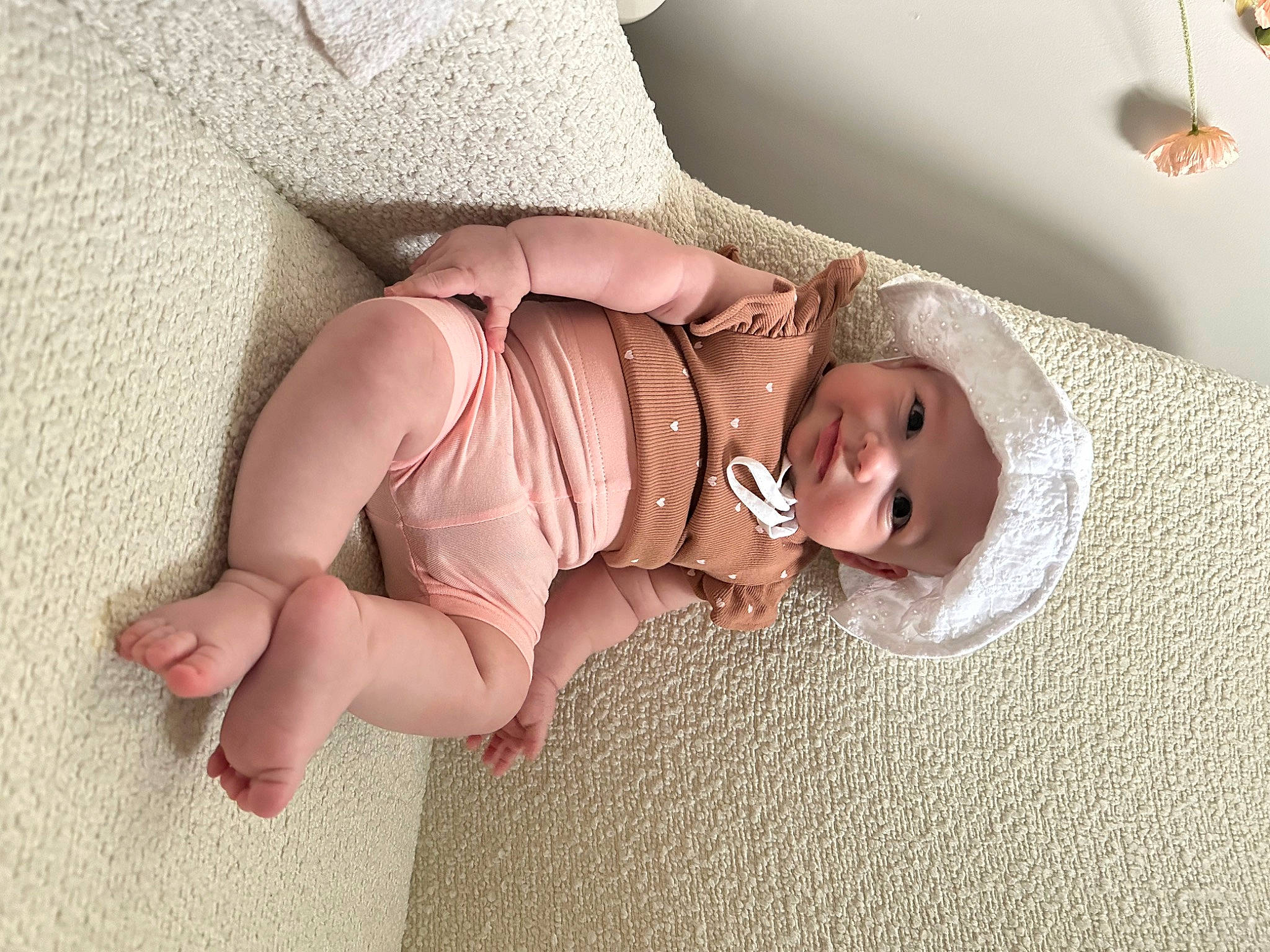 Alessandra joined the competition — help win amazing prizes! baby, baby_products, baby_safety, baby_sleeping, baby_toddler_clothing, bedding, child, comfort, flooring, foot, headgear, headwear, human_body, human_leg, knee, linens, pattern, person, room, sleeve