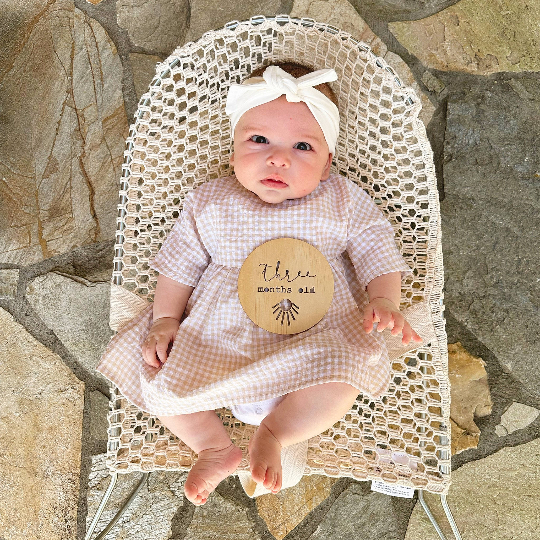 Alessandra joined the competition — help win amazing prizes! baby, baby_products, baby_toddler_clothing, beanie, cap, chair, child, comfort, fashion_accessory, fedora, foot, hair_accessory, headwear, knit_cap, pattern, peach, person, portrait_photography, sitting, sun_hat