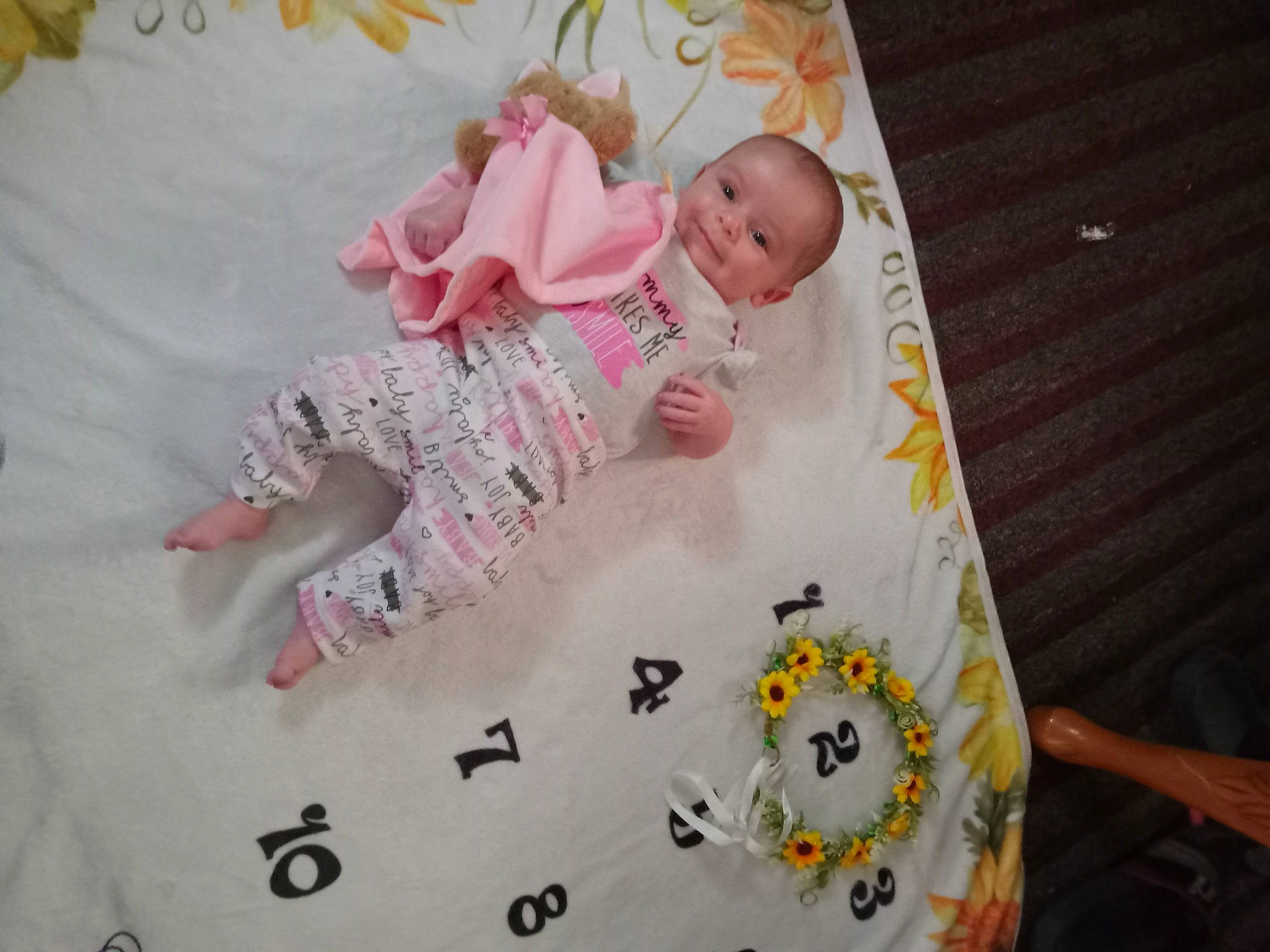 Sophia is registered to the contest to win money with this photo: baby, baby_products, baby_toddler_clothing, baby_toys, bedtime, child, comfort, craft, creative_arts, font, happy, linens, pattern, peach, person, pink, sleeve, textile, toddler, visual_arts