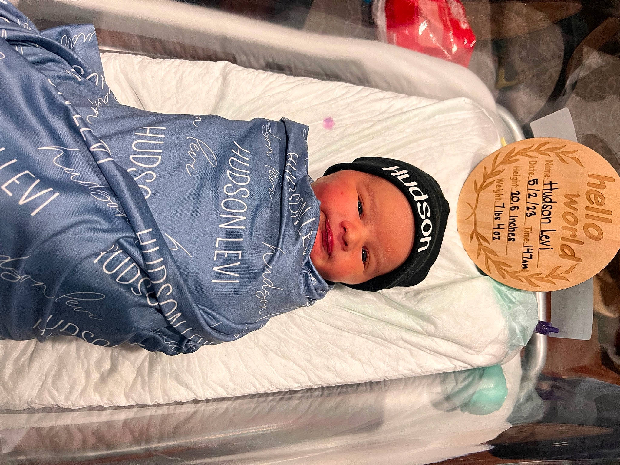 Hudson is registered to the contest to win money with this photo: baby, baby_products, baby_toddler_clothing, bed, bedding, bedtime, child, comfort, couch, event, hat, headwear, leisure, linens, nap, person, pillow, product, room, sleep