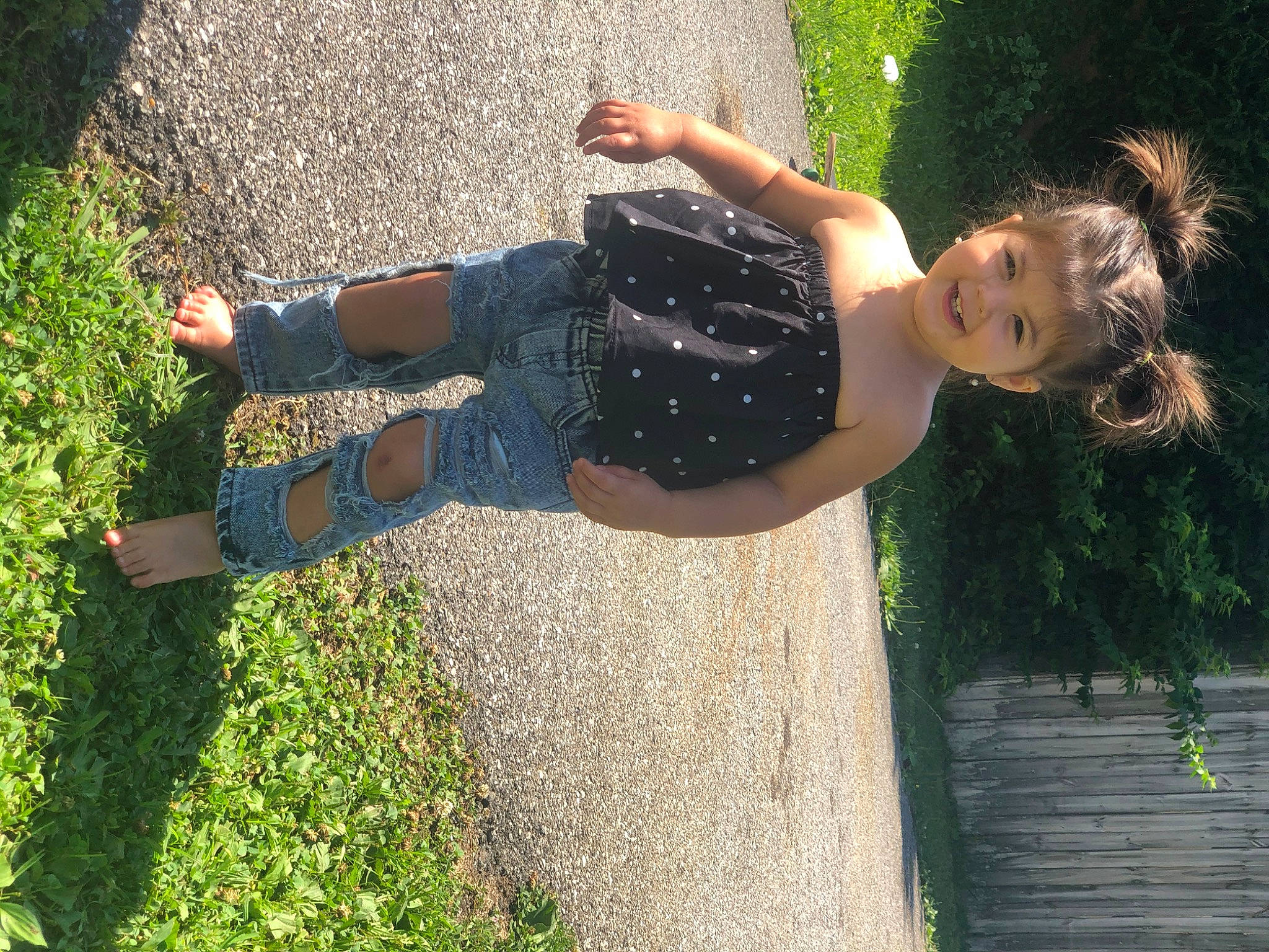 Raina joined the competition — help win amazing prizes! fun, grass, jeans, joy, leisure, person, plant, smile, summer, tree