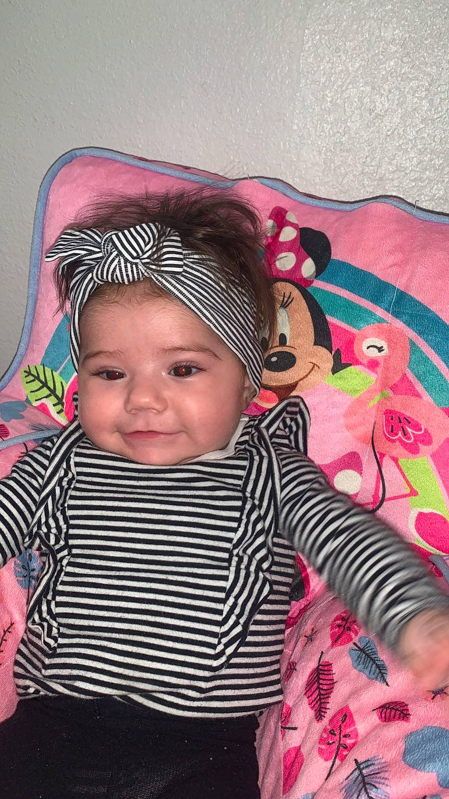 Lilith joined the competition — help win amazing prizes! art, baby, baby_toddler_clothing, cap, cheek, child, cool, eye, facial_expression, happy, headgear, headwear, joy, lip, magenta, pattern, person, pink, skin, sleeve