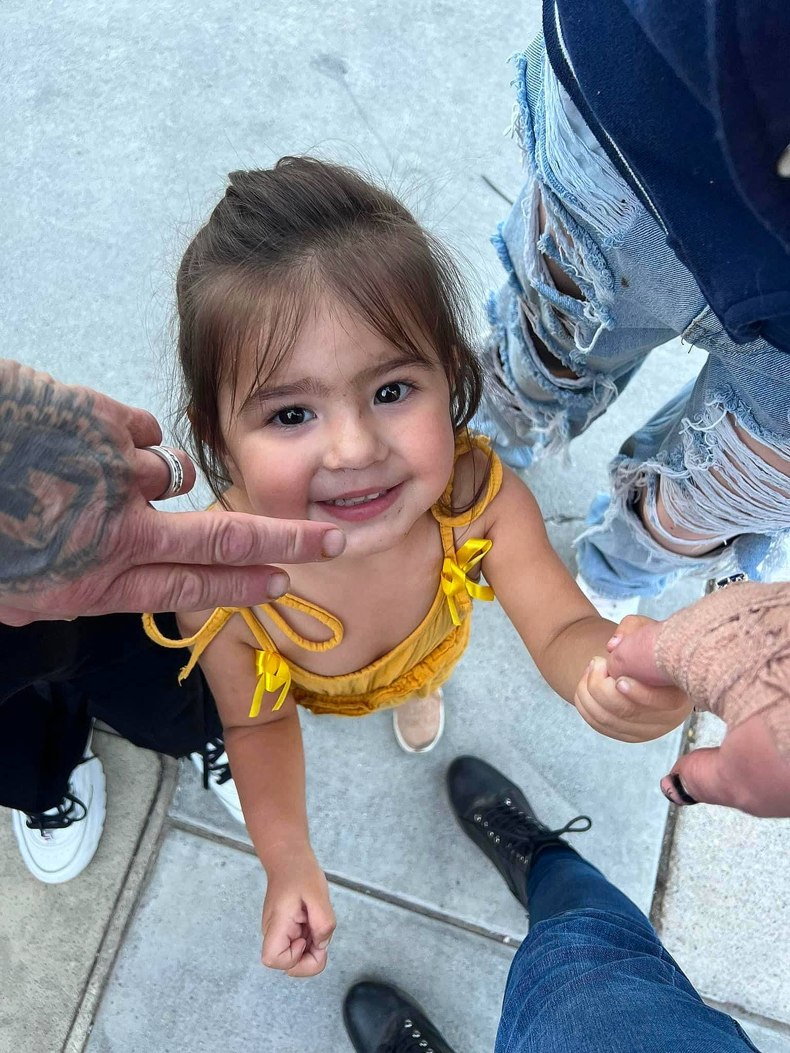 Desiree joined the competition — help win amazing prizes! child, cool, finger, fish, fun, gesture, glove, happy, human_leg, joy, leisure, person, recreation, reptile, shoe, sitting, slipper, smile, thumb, toddler