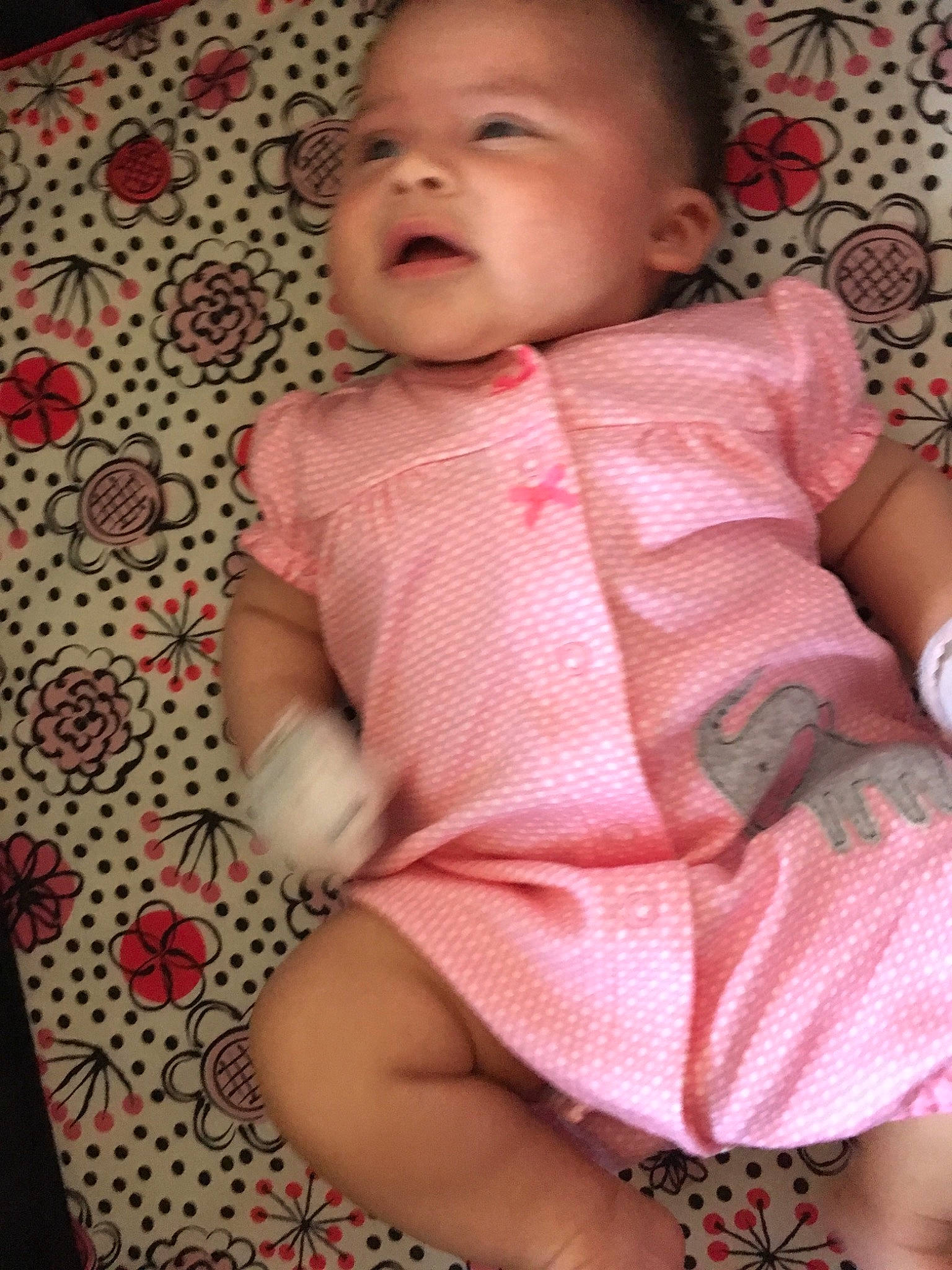 Lilia joined the competition — help win amazing prizes! baby, baby_toddler_clothing, beauty, cheek, child, face, lip, pattern, person, pink, skin, smile, textile, toddler