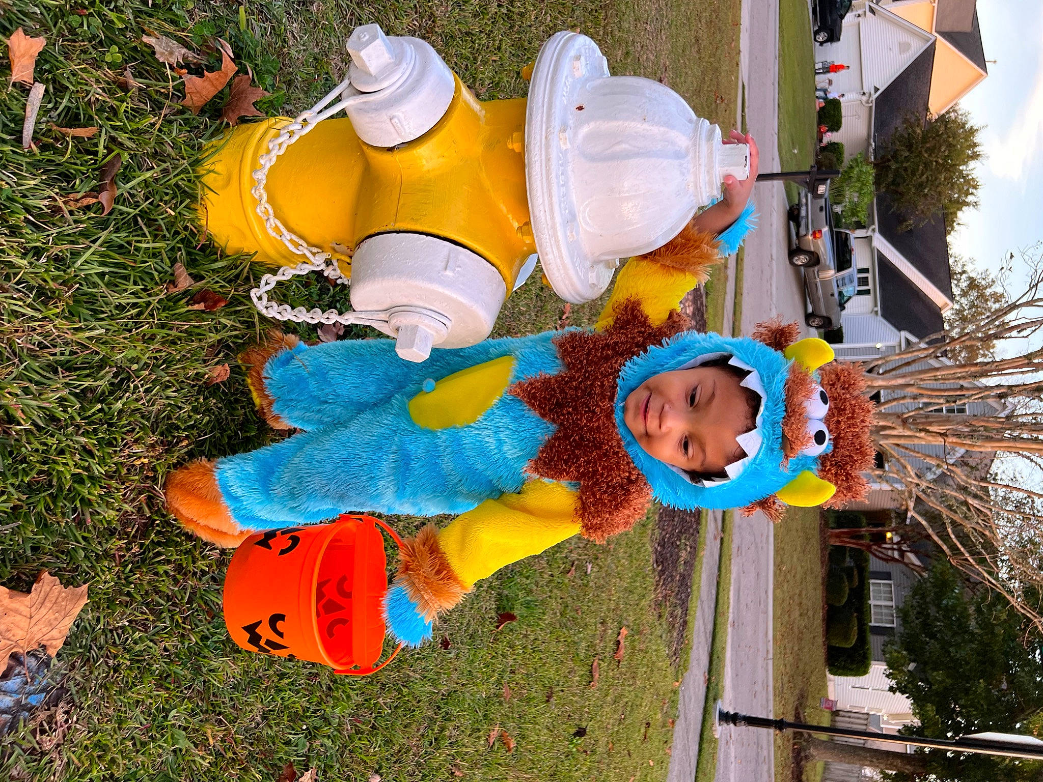 Graysen joined the competition — help win amazing prizes! child, costume, event, fun, grass, happy, hat, headwear, lawn_ornament, leisure, party_supply, people_in_nature, person, plant, plastic, recreation, sky, toddler, toy, tree