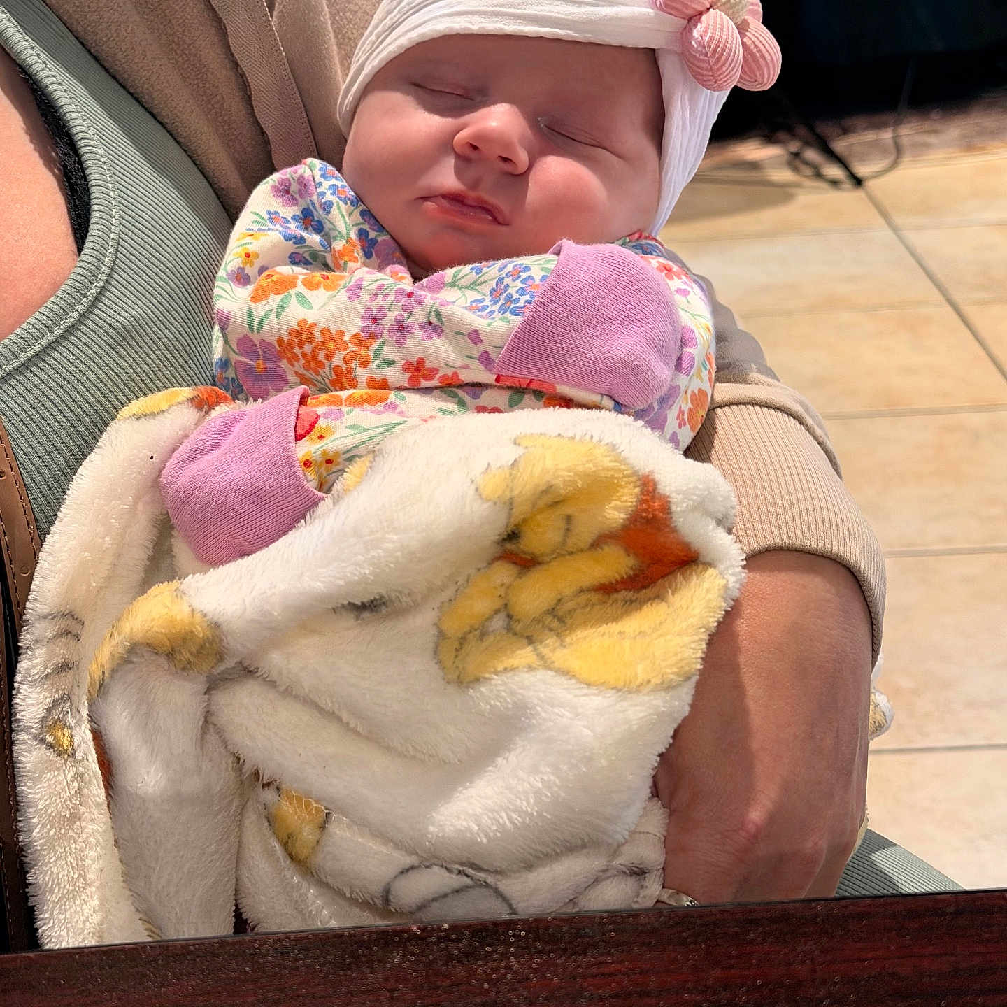 Serenityrose joined the competition — help win amazing prizes! baby, sleeping, blanket, headband, flower, person, arm, clothing, floral_pattern, indoor, cozy, peaceful, infant, cute, soft, newborn, toddler, warm_light, human, portrait