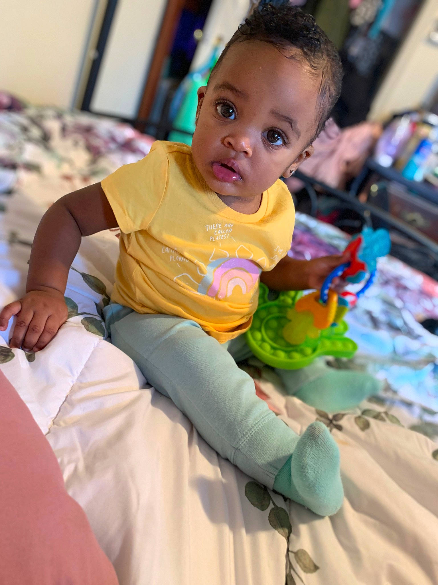 Makynzie is registered to the contest to win money with this photo: baby, baby_toddler_clothing, child, event, flooring, fun, happy, kindergarten, leisure, party, people, person, play, recreation, room, sitting, t_shirt, toddler, toy, toy_vehicle