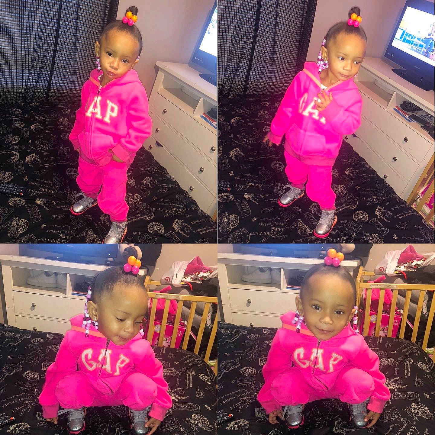 Harmony joined the competition — help win amazing prizes! baby, car, child, face, fun, head, outerwear, people, person, pink, plant, play, sky, smile, toddler