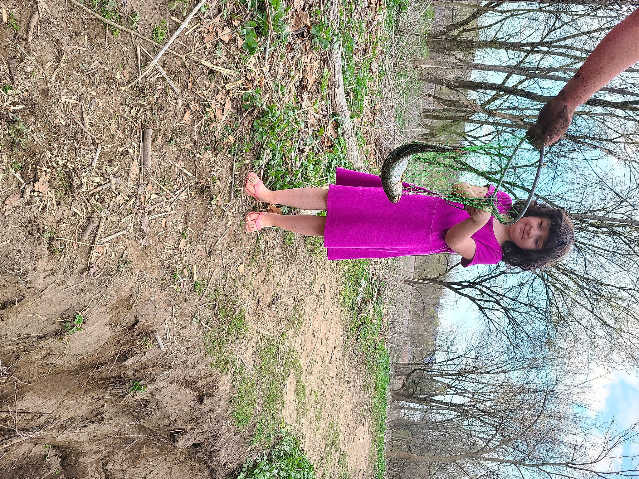 Hailey joined the competition — help win amazing prizes! fun, grass, happy, human_leg, landscape, leisure, magenta, people_in_nature, person, plant, recreation, shrub, sky, soil, thigh, tree, trunk, waist, water, wood