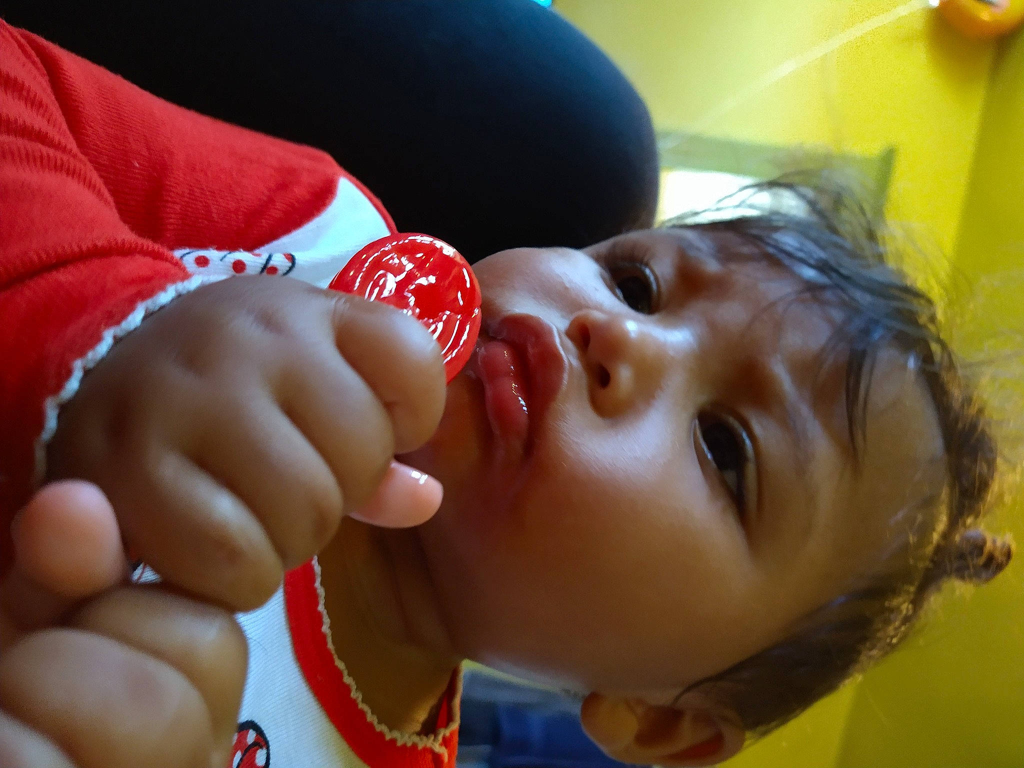 Milliana joined the competition — help win amazing prizes! baby, cheek, chest, child, close_up, drinkware, eyelash, finger, foot, gesture, happy, human_leg, lip, mouth, nail, nose, person, skin, thumb, toddler