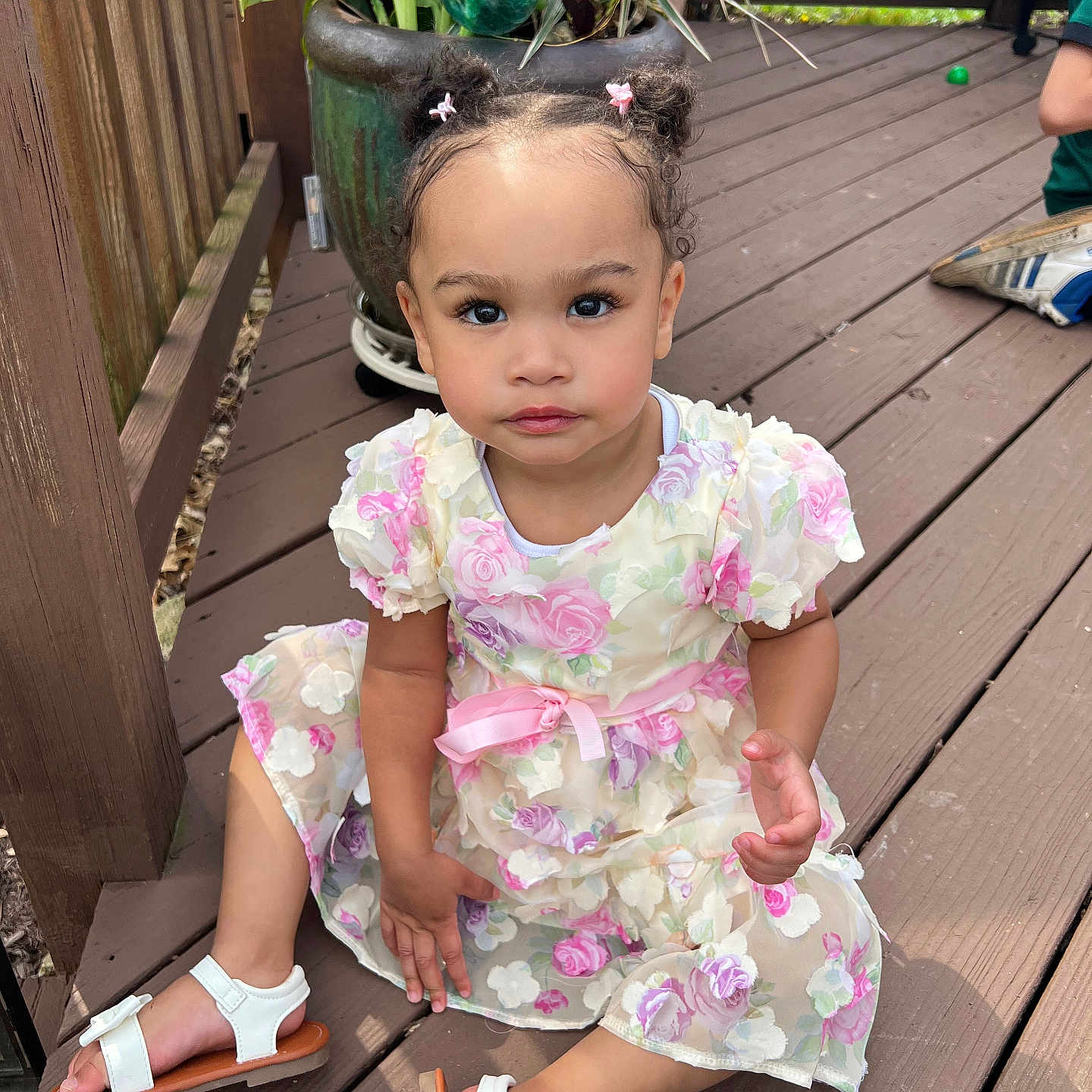 Pru joined the competition — help win amazing prizes! architecture, building, clothing, dress, face, footwear, head, house, housing, jar, person, photography, plant, planter, porch, portrait, pottedplant, pottery, sandal, wood