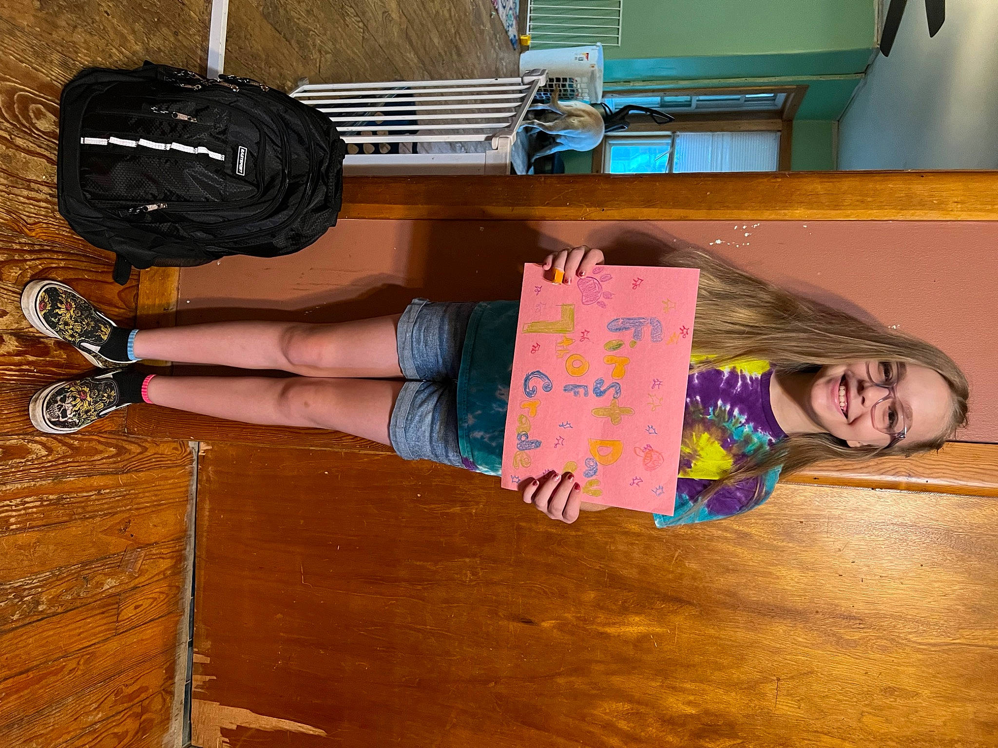 Addisyn joined the competition — help win amazing prizes! floor, flooring, foot, happy, hardwood, human_leg, joy, knee, laminate_flooring, leisure, person, shoe, sneakers, sock, sportswear, textile, thigh, varnish, waist, wood