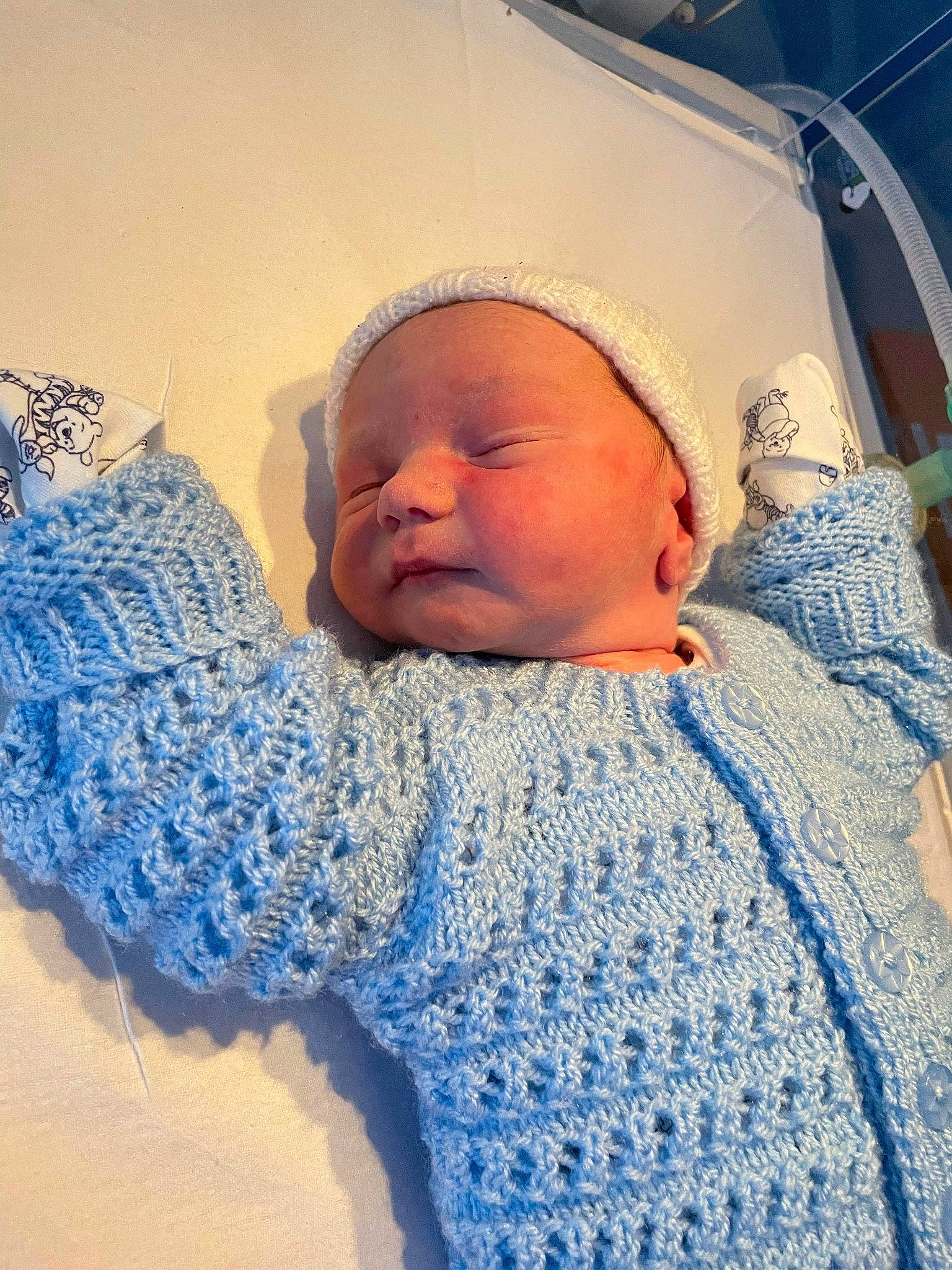 Toby joined the competition — help win amazing prizes! baby, baby_sleeping, baby_toddler_clothing, bonnet, cheek, child, comfort, craft, creative_arts, knit_cap, knitting, nap, person, sleep, sweater, textile, thread, wool, woolen, woven_fabric